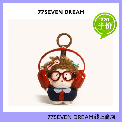 原创耳机炸毛娃娃包包挂件小玩偶