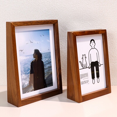 黑胡桃木餐桌立牌桌面展示架台卡