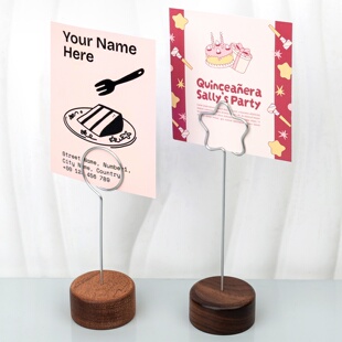 木底座商品价格牌标价签立牌餐饮标签夹酒水标价牌台卡夹展示牌