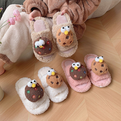 学生厚底毛拖网红卡通