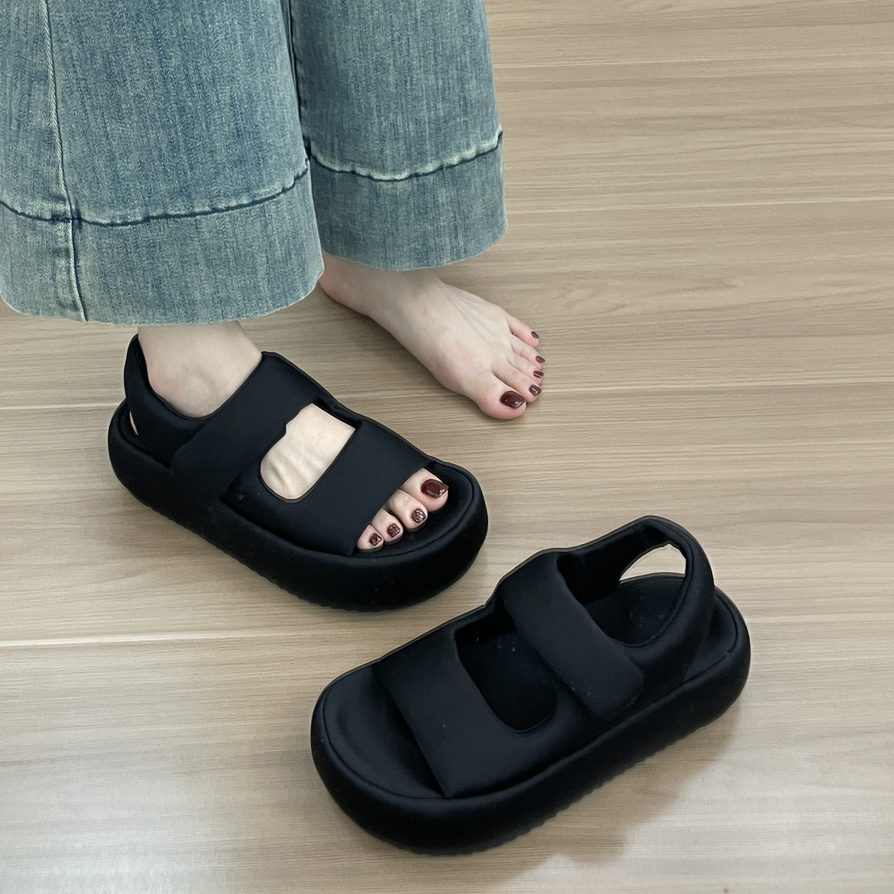 SGIRL TWTW厚底凉鞋女款2025年夏季外穿高级感小个子显高沙滩鞋