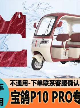 适用宝鸽P10PRO电动三轮车脚垫雪妮丝脚踩垫皮革脚踏垫防水地垫