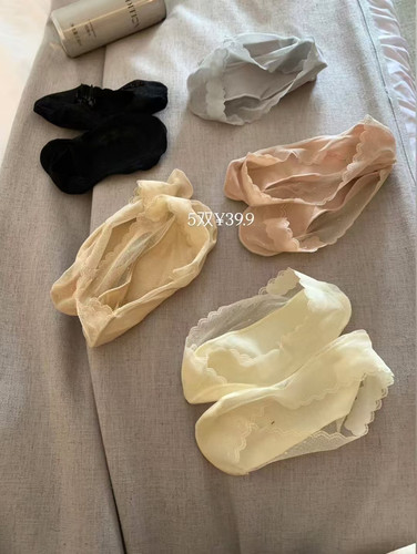 METWO 蕾丝隐形袜子船袜女硅胶防滑不掉跟单鞋夏季薄款透气浅口