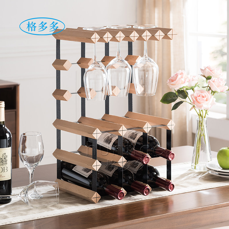 格多多红酒架储存红酒挂杯一体架