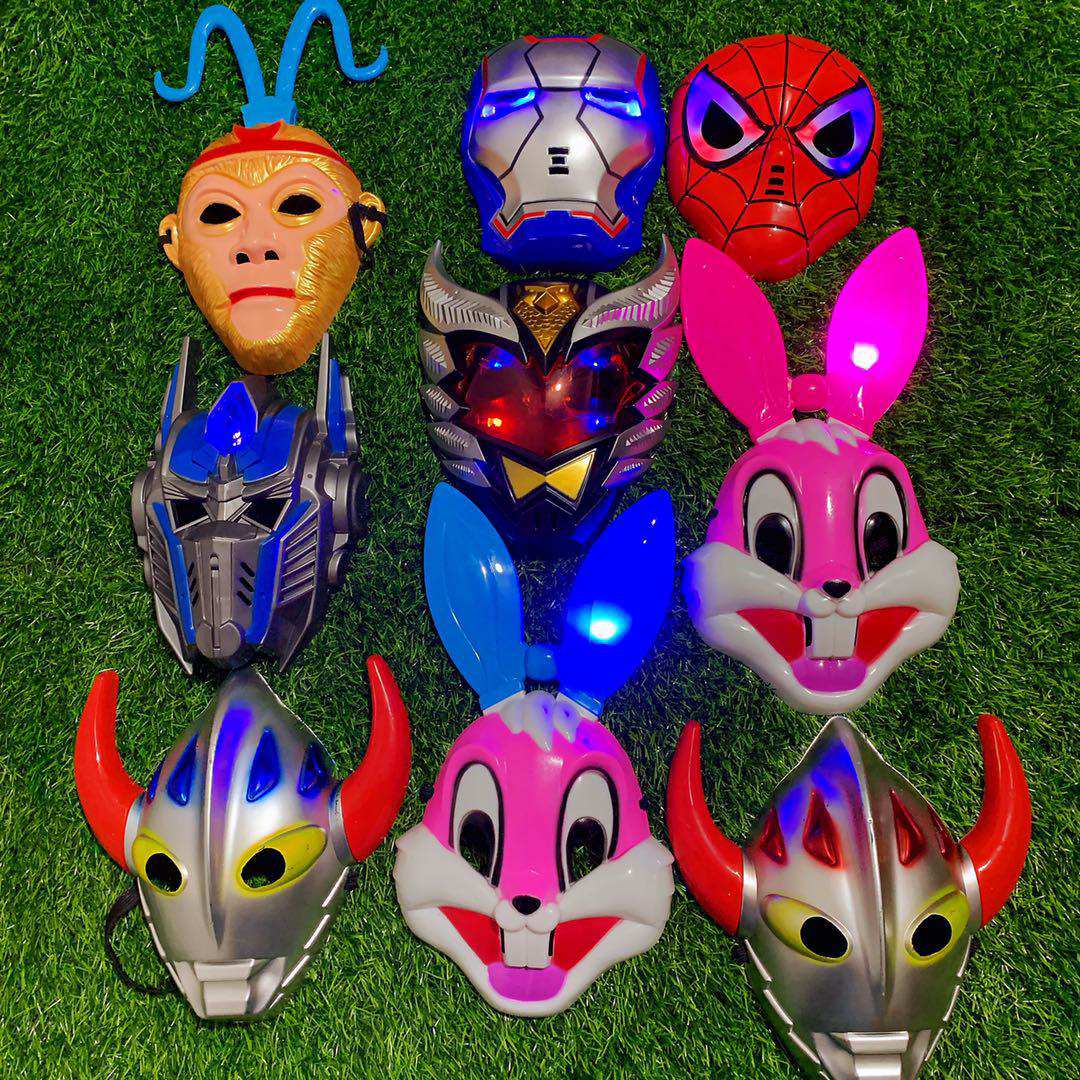 儿童发光奥特曼面具赛罗泰罗套装卡通动漫男孩面具奥特曼兔子面具