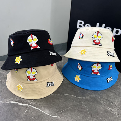 新款卡通奥特曼宝宝帽子春夏男童