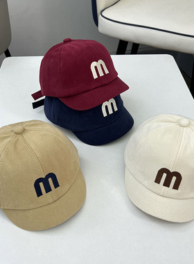 ins网红同款儿童帽子春秋季韩版时尚1-3岁男女宝宝字母短檐鸭舌帽