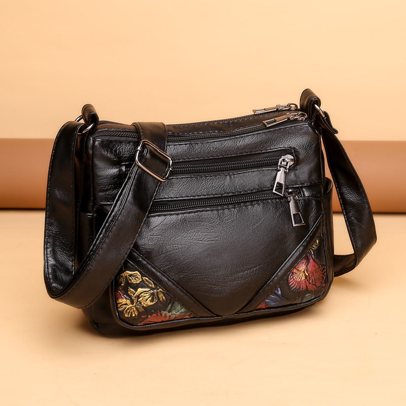 中年女包2025新款韩版时尚百搭单肩斜挎包休闲大容量软皮妈妈包