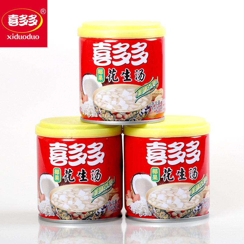 喜多多椰果王双拼水果罐头饮料夏日午后甜点200g*10整箱