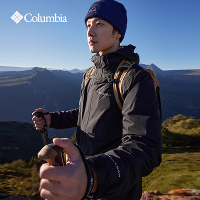 哥伦比亚户外三合一冲锋衣男女同款银点热能羽绒服内胆外套XE5418