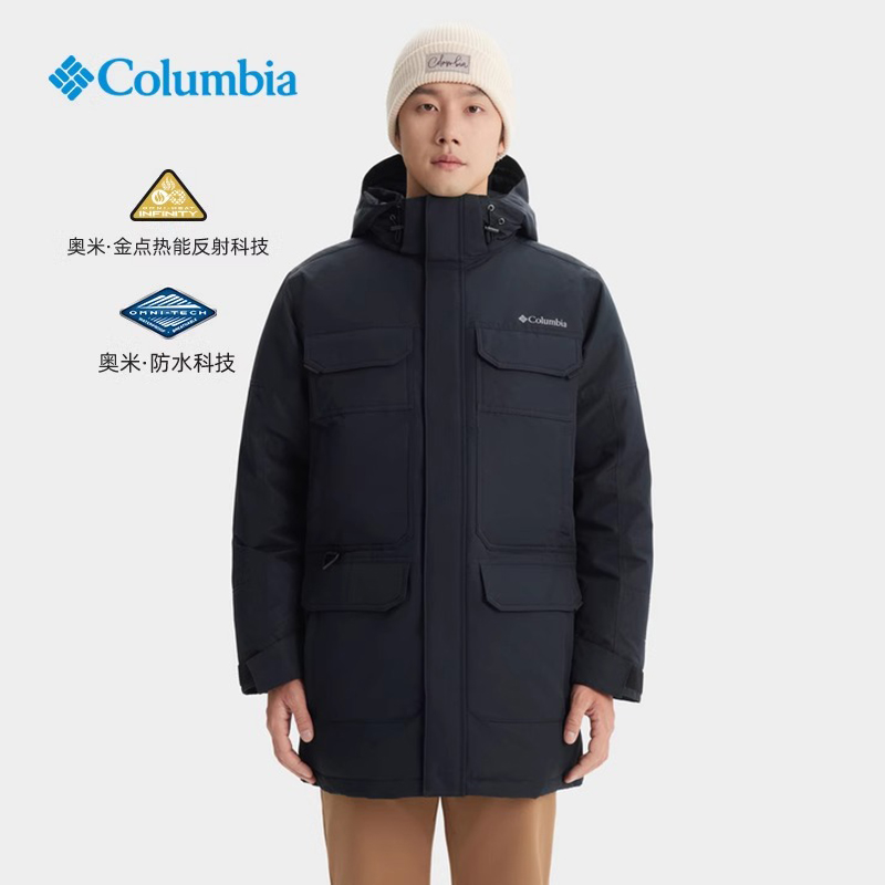 哥伦比亚中长款保暖羽绒服