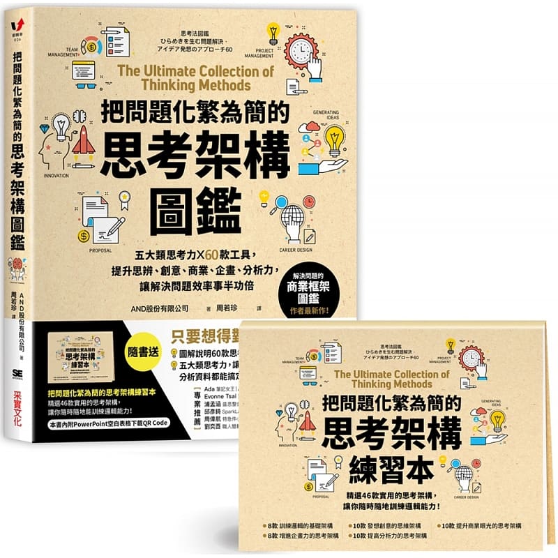 现货 把问题化繁为简的思考架构图鉴：五大类思考力 ╳ 60款工具，提升思辨、创意、商业 原版进口书 商业理财 采实文化