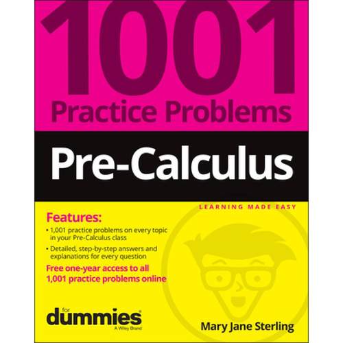 现货 英文原版 Pre-Calculus: 1001 Practice Problems For Dummies ( + Free Online Practice)