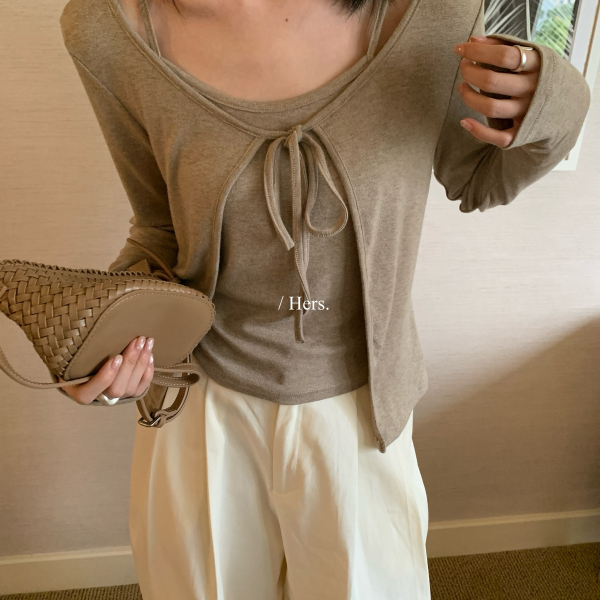 Hers-人感两件套吊带背心+开衫外套套装（含3羊毛）(不含下装)667