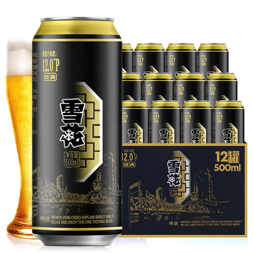 雪花12度新鲜日期500ml*12啤酒