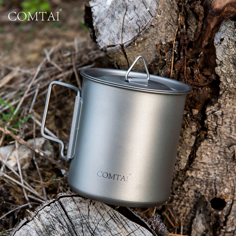 康钛单层户外野营折叠便携水杯