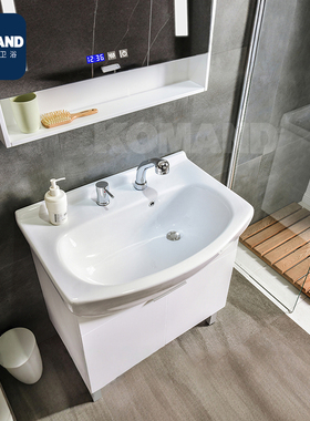 KOMAND浴室柜组合日式落地卫浴洗漱台盆卫生间洗脸一体陶瓷大肚盆