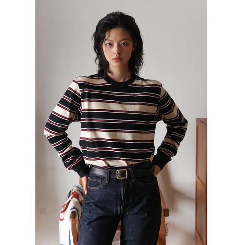 美式复古阿美咔叽圆领T恤