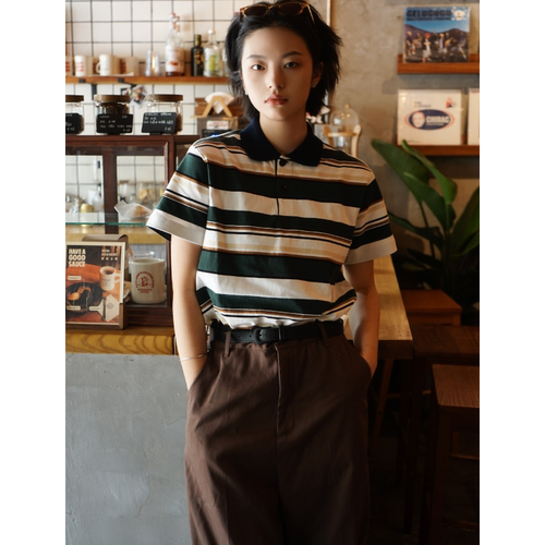 未兑商店夏季美式复古polo衫