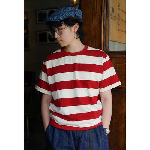 未兑商店美式复古条纹T恤