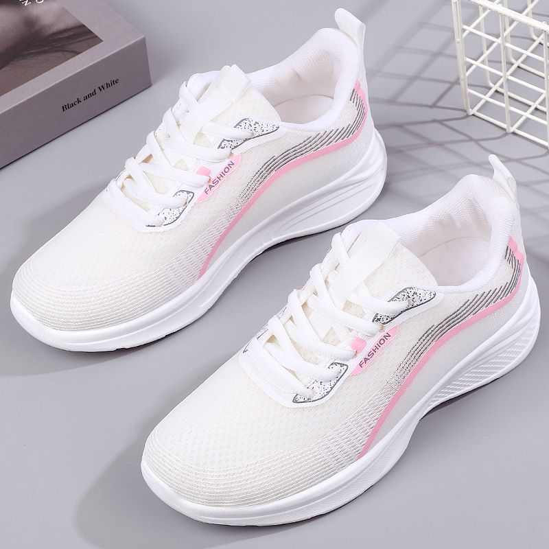2025秋季新款运动春秋鞋网面透气飞织轻便网鞋跑步鞋防滑轻便女鞋
