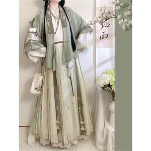 荟萃楼原创【兔你欢喜】明制汉服女对交穿合领衫全套齐腰春夏