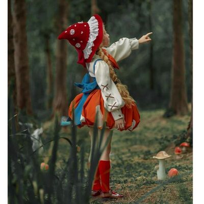 女童春秋冬装裙子儿童洛丽塔小红帽蘑菇表演cos儿童拍照服装