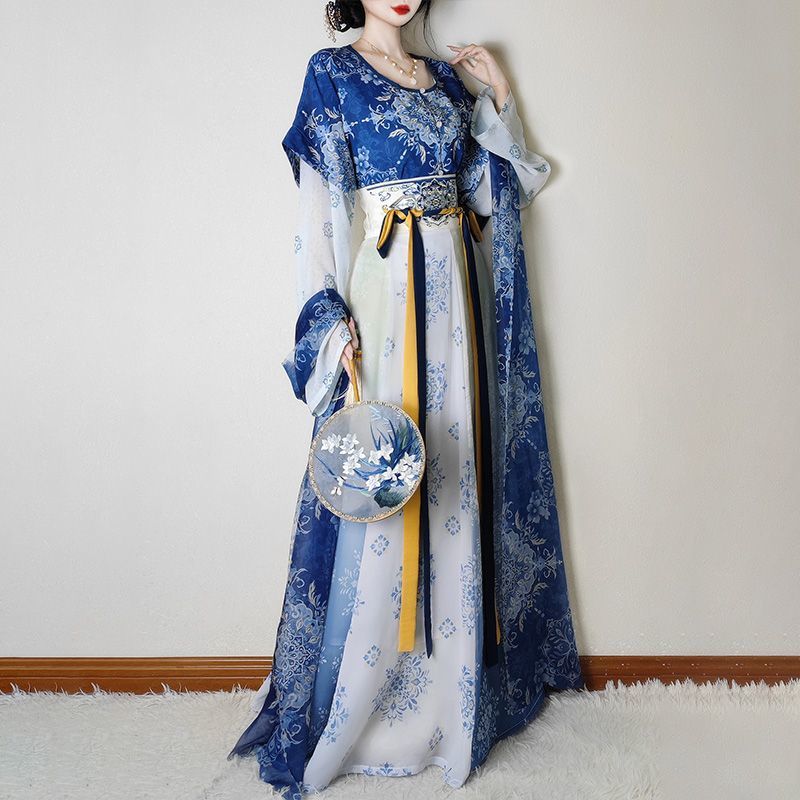 未央宫【瓷韵青花】汉服女唐制褙子中国风青花瓷齐腰日常显瘦款夏