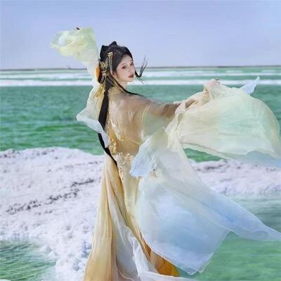 原创玉人歌汉服女唐制齐胸大袖重工刺绣中国风超仙春夏套装