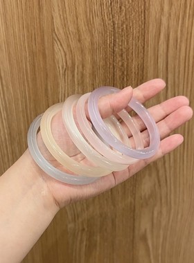 高品质叮当镯猫眼石手镯白月光玛瑙和田平替简约女款抖音电商爆款