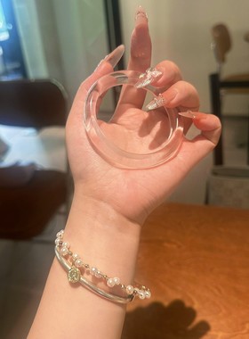 白水晶冰种高冰手镯全净体透亮轻奢白月光高级抖音快电商直播爆款