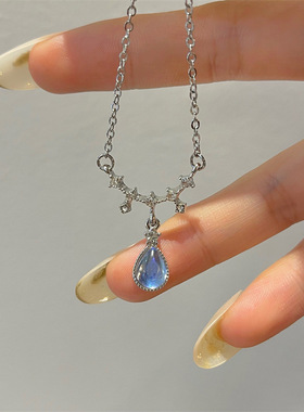 水滴锆石女夏季设计感小众锁骨链