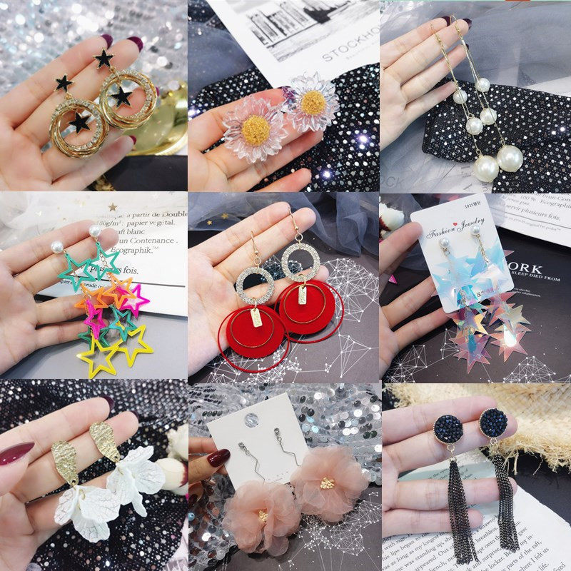 东大门不对称显脸瘦饰品珍珠耳环