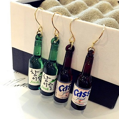 韩版原创设计个性潮人啤酒瓶耳钉