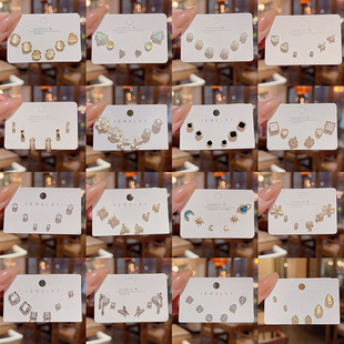 S925银针精致锆石养耳套装 小耳钉轻奢小众百搭气质珍珠耳环女耳饰