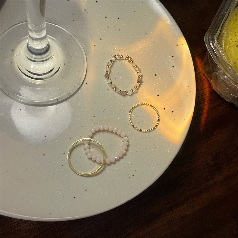 2022彩色素圈戒指小众设计