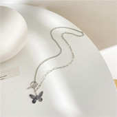 土酷少女蝴蝶项链小众设计感做旧超仙欧美嘻哈蹦迪锁骨链潮女饰品