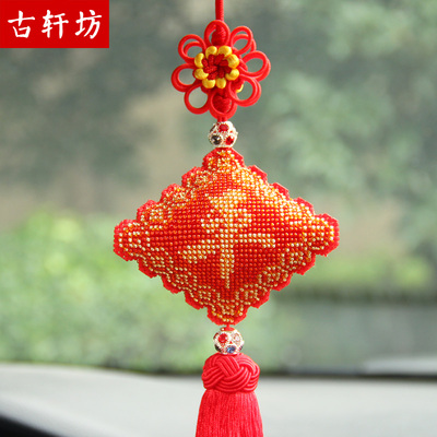 纯手工成品平安福后视镜汽车挂件