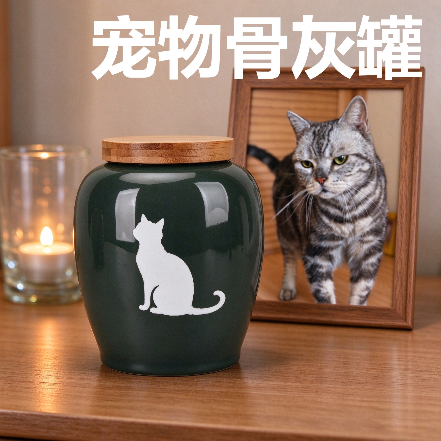 陶瓷纪念罐猫狗骨灰盒火化骨灰收纳坛宠物骨灰罐环保宠物殡葬用品