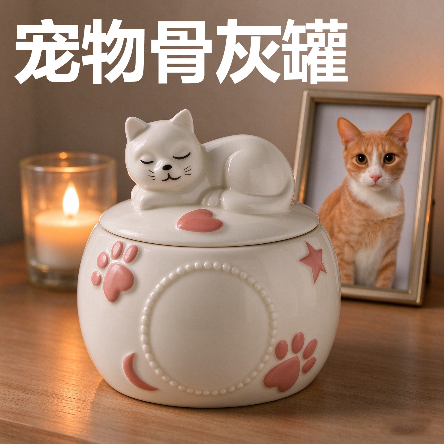 宠物骨灰盒密封防潮狗狗猫咪骨灰罐照片文字定制火化罐坛去世纪念