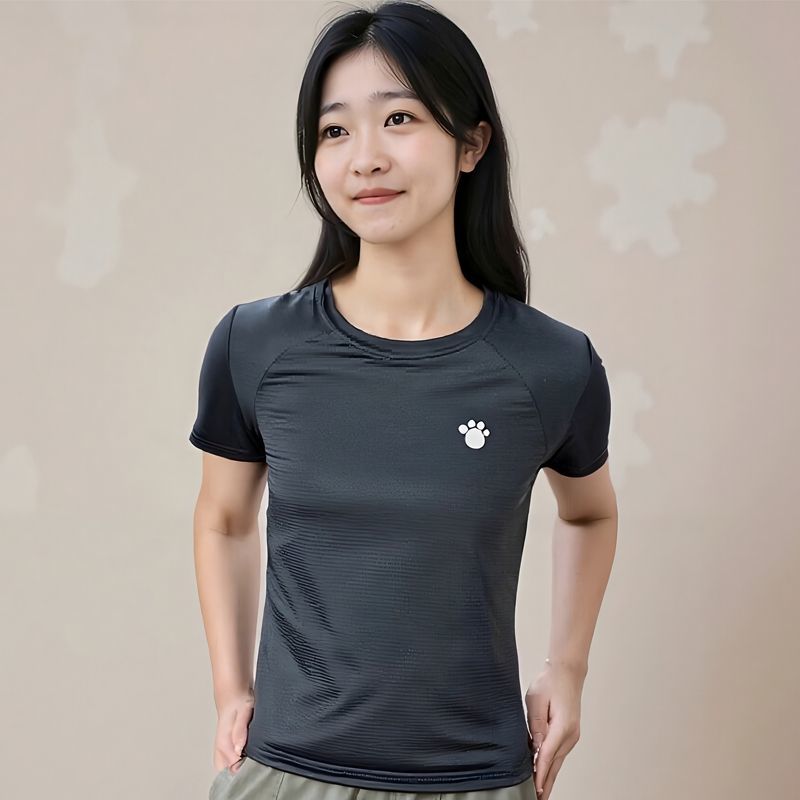 锦纶网眼冰感速干运动上衣薄款服装女新款户外T恤健身舞蹈衣服