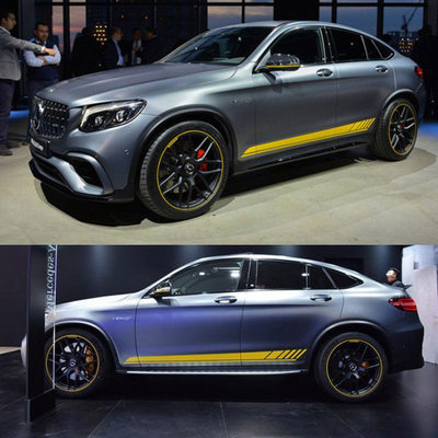 新C级GLC260LC200LE300LC260L贴纸拉花AMGC63glc63s汽车身侧裙贴