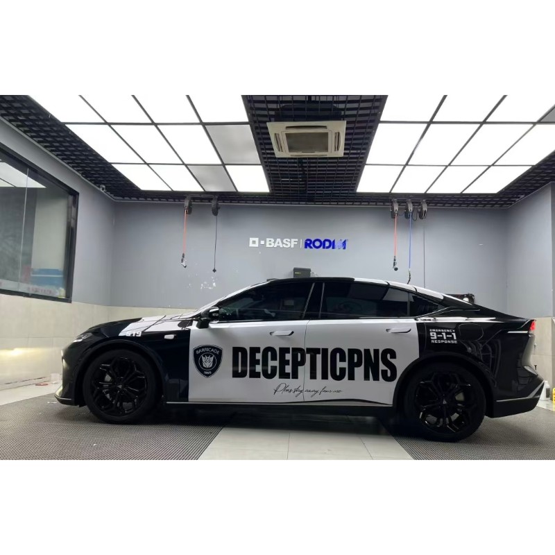 新深蓝LS03 s07狂派霸天虎车身贴纸拉花个性改装机盖装饰贴画彩条