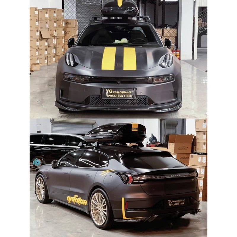 极氪001车贴拉花 车身两侧贴纸 机盖引擎盖贴装饰个性改装彩条