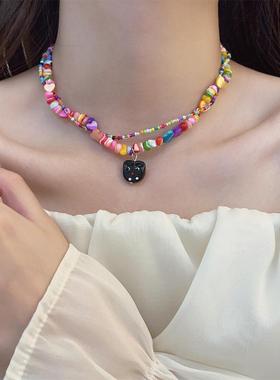 女甜趣y2k千禧辣妹彩色项链