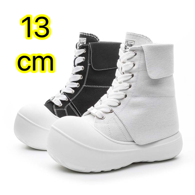 13cm帆布厚底内增高帆布鞋大头鞋