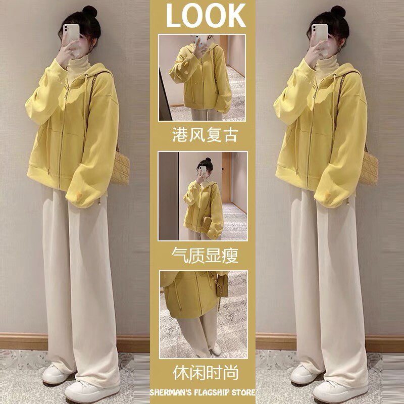 孕妇秋装套装2022新款时尚外出秋冬卫衣宽松休闲运动阔腿裤两件套