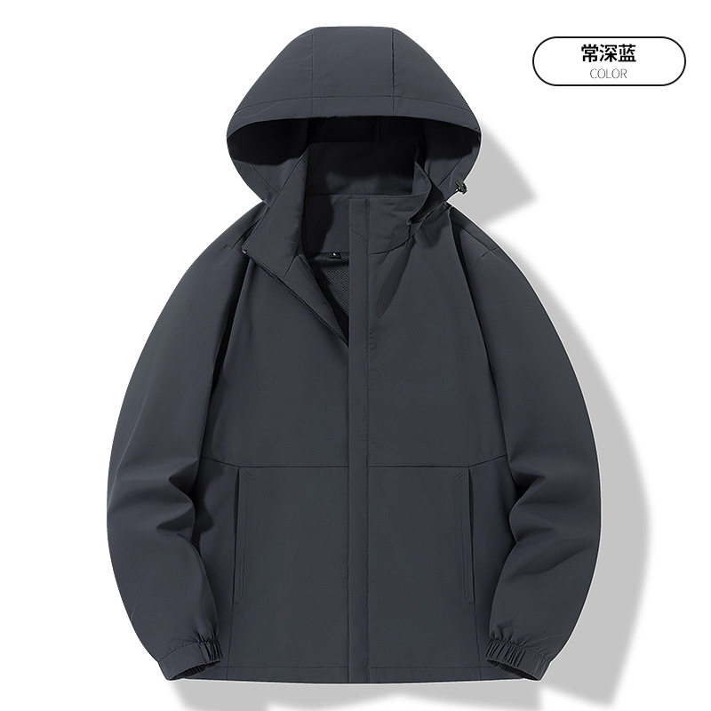 春季新款软壳衣户外运动男款登山服防风连帽风衣弹力商务夹克外套
