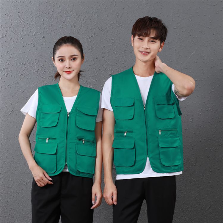 大码多口袋无袖马甲背心摄影师采风志愿者超市销售员工装制服订做