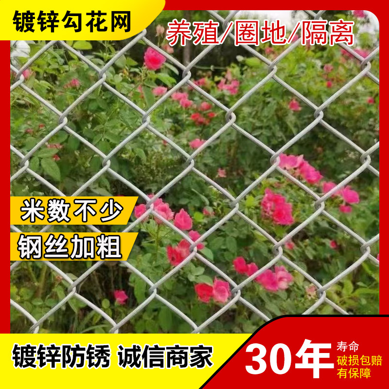 热镀锌钢丝勾花网围栏菱形网格养殖网果园网圈山圈地防锈铁丝护栏